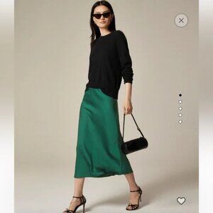NWT J. Crew Gwyneth Slip Skirt, Small, Magic Forest Green